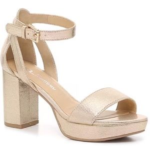 Gold Block Heels (3.5 inch heel with 1 inch platform)